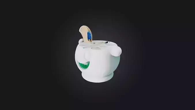 Toothbrush Holder Low-poly 3D model