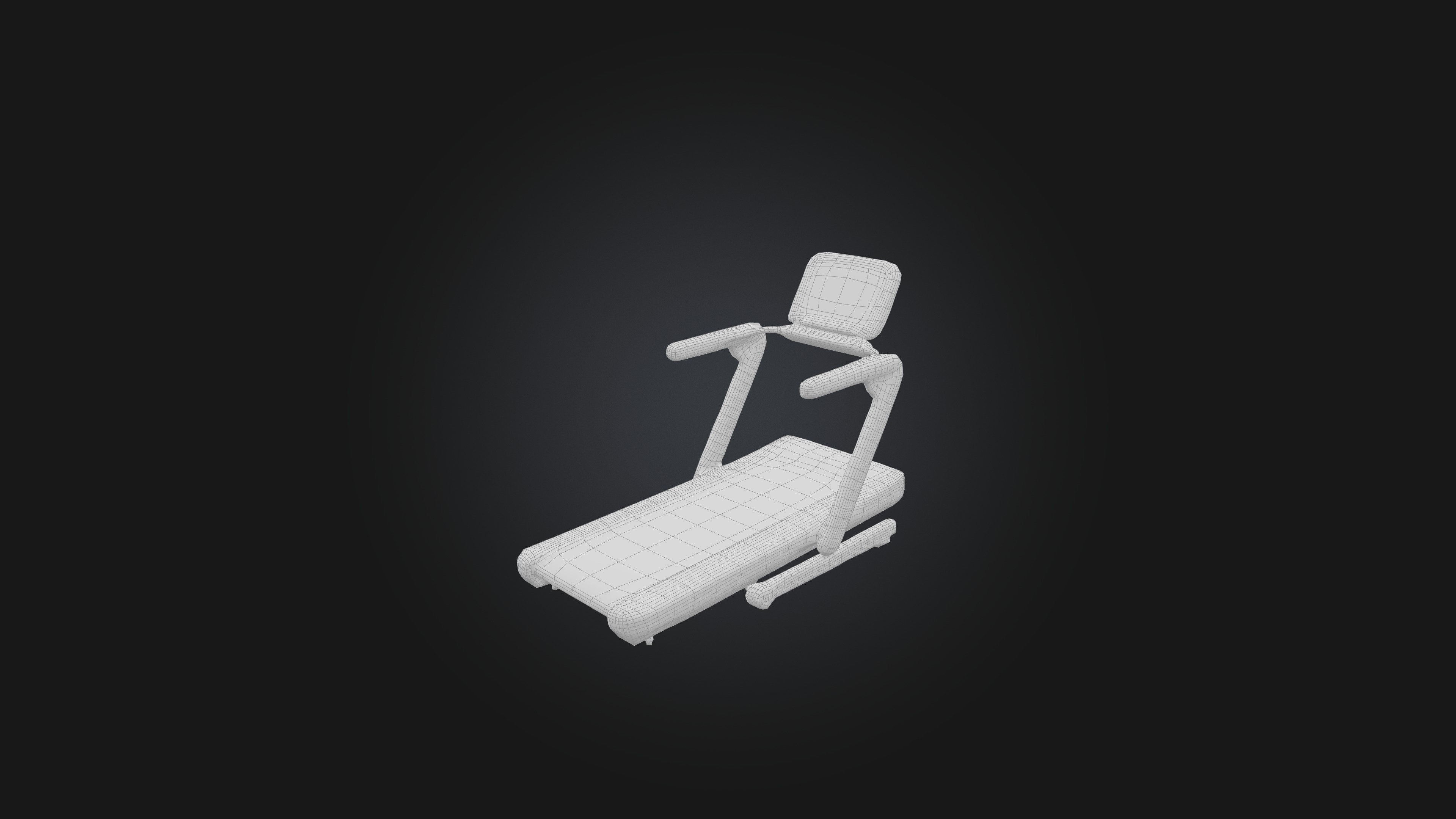 Treadmill Low-poly 3D model_1