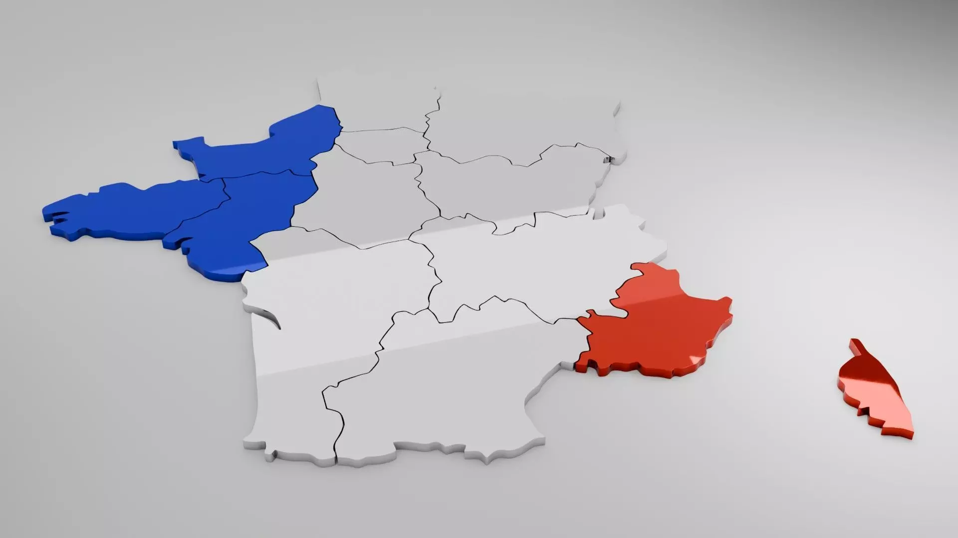 France map in 3D 3D model