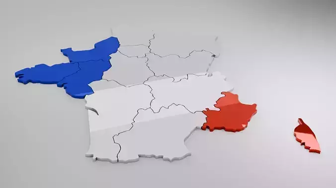 France map in 3D