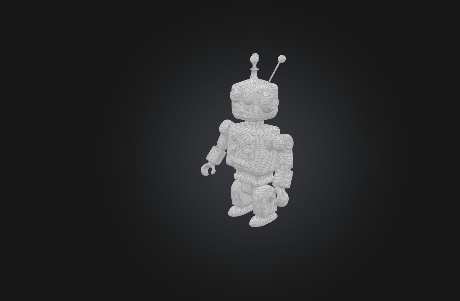 Vintage Mechanical Toy Low-poly 3D model_1