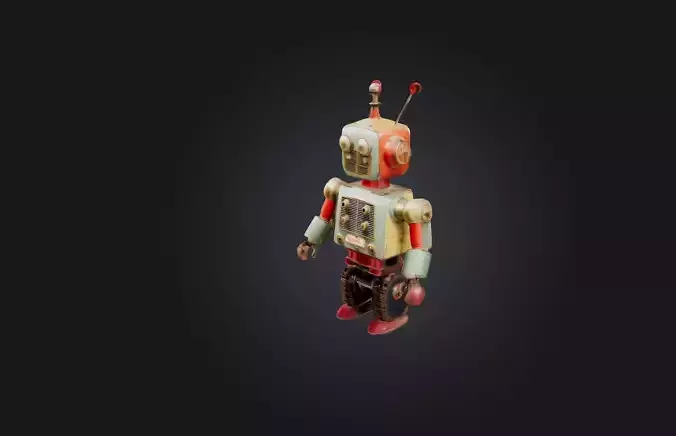 Vintage Mechanical Toy Low-poly 3D model