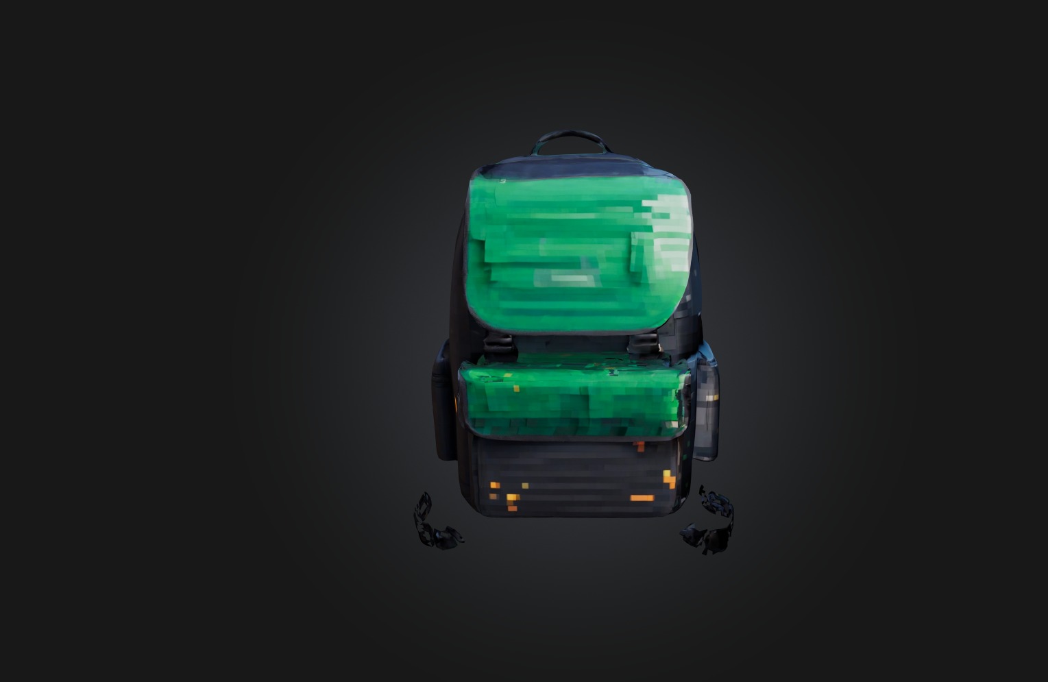 Voxel Backpack Low-poly 3D model_4