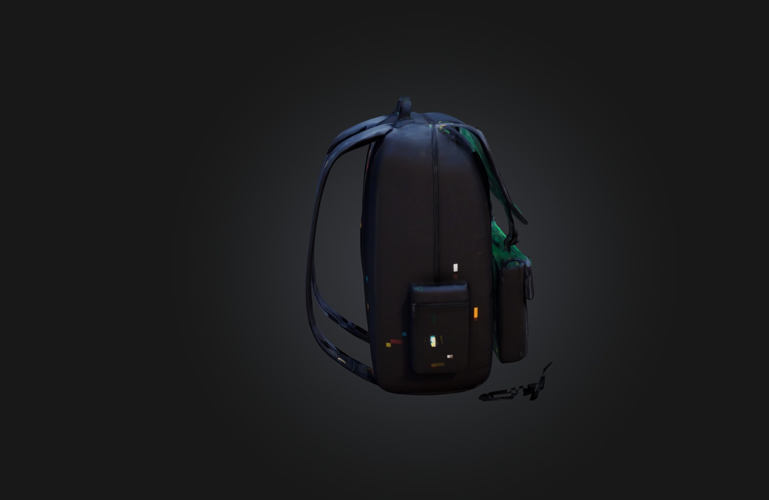 Voxel Backpack Low-poly 3D model_6