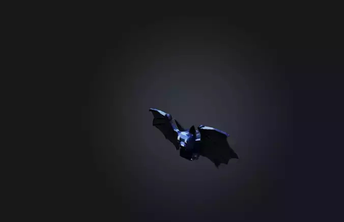 Voxel Bat Low-poly 3D model