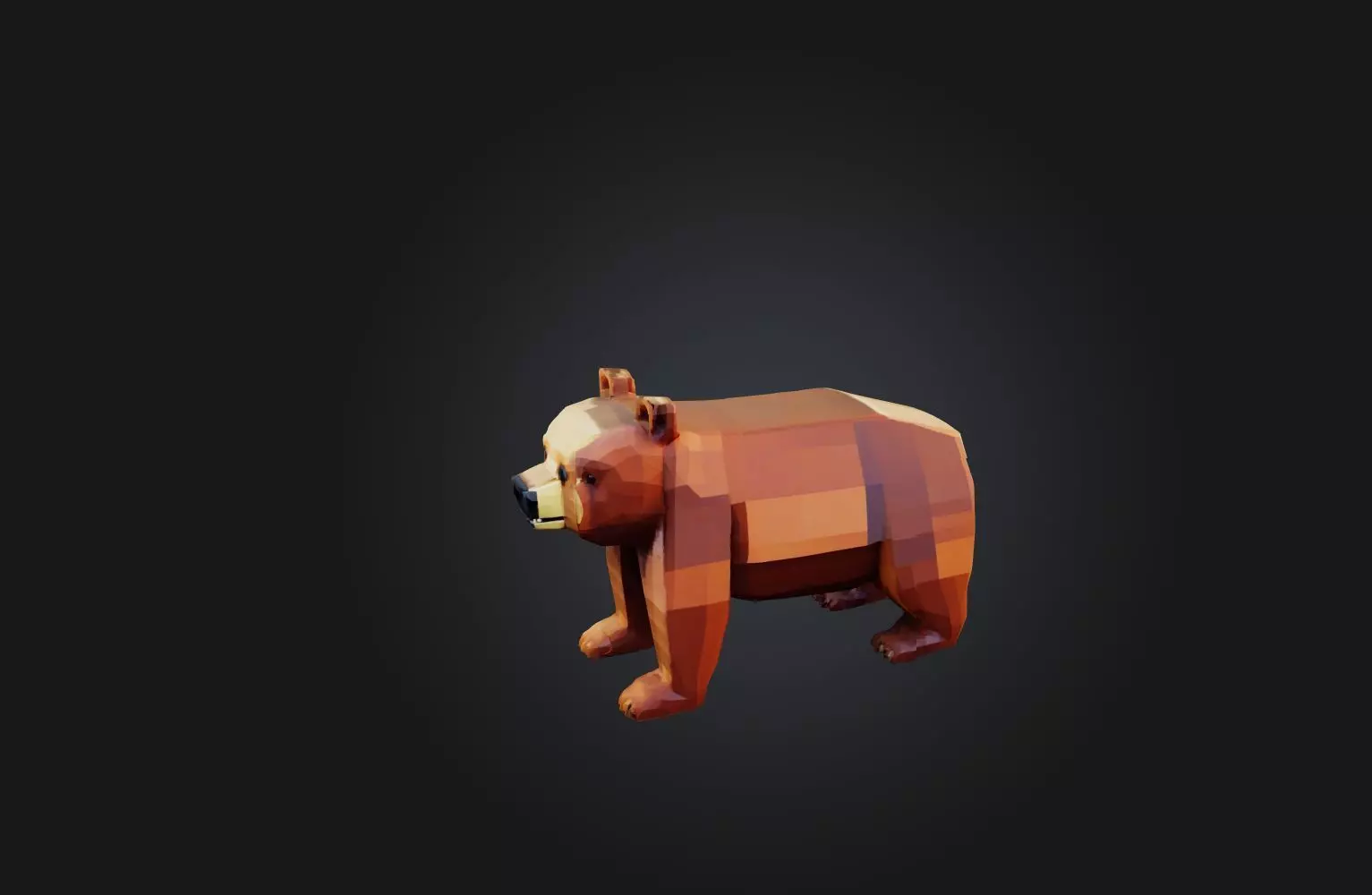 Voxel Bear Low-poly 3D model_0