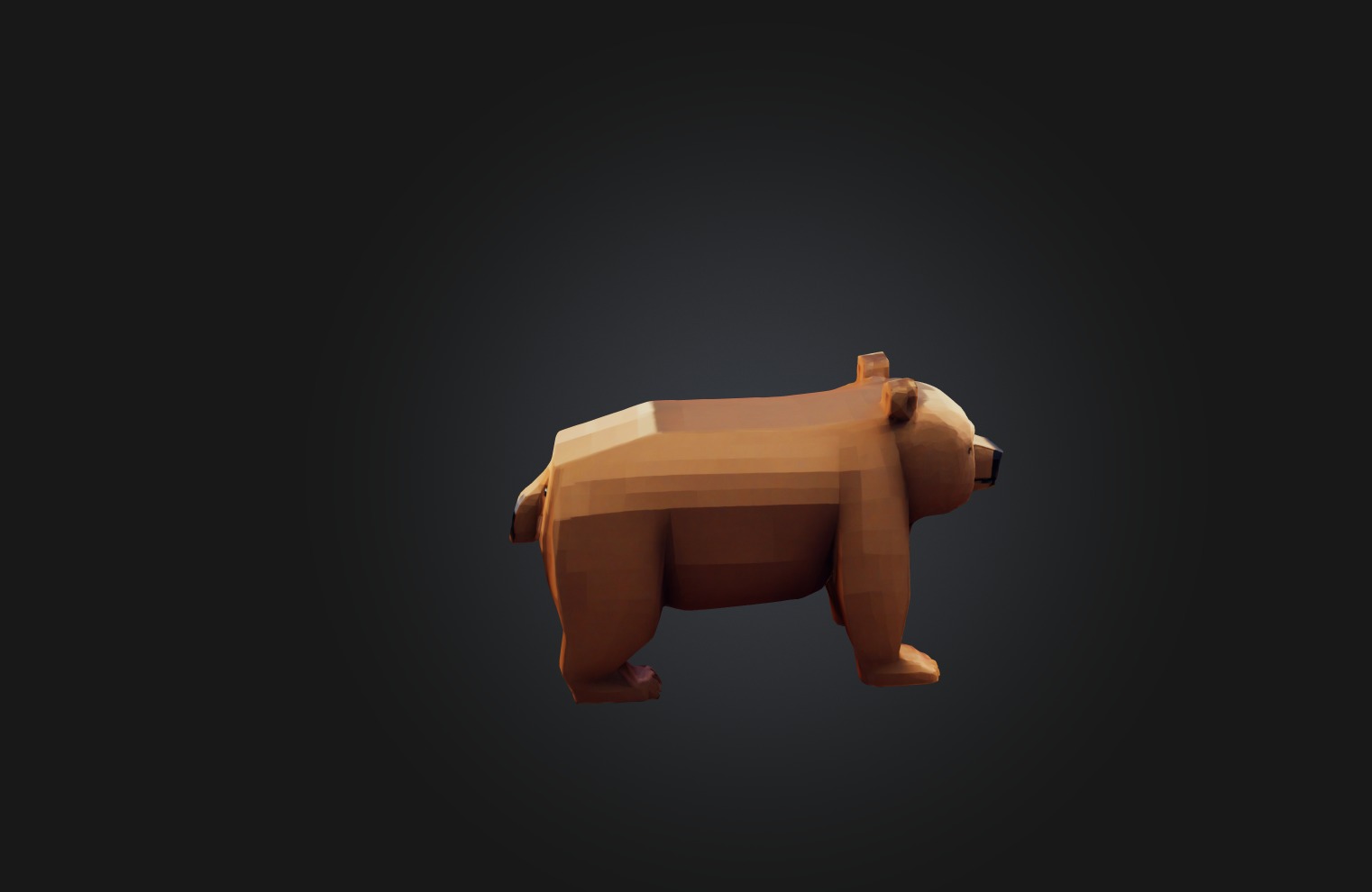 Voxel Bear Low-poly 3D model_6