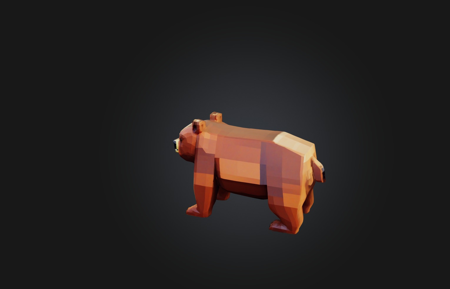 Voxel Bear Low-poly 3D model_3