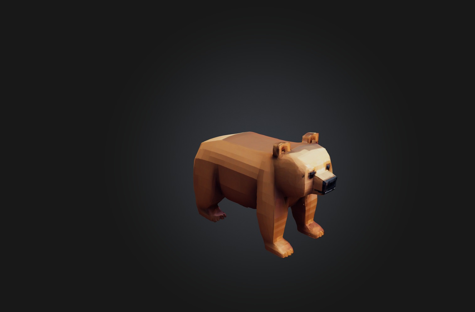 Voxel Bear Low-poly 3D model_5