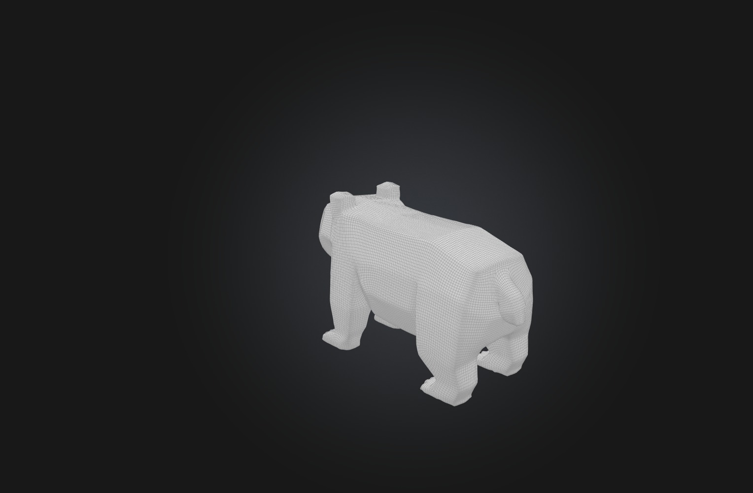Voxel Bear Low-poly 3D model_1