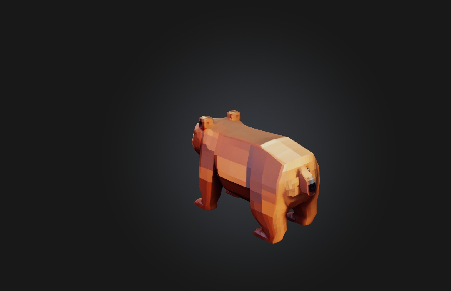 Voxel Bear Low-poly 3D model_2