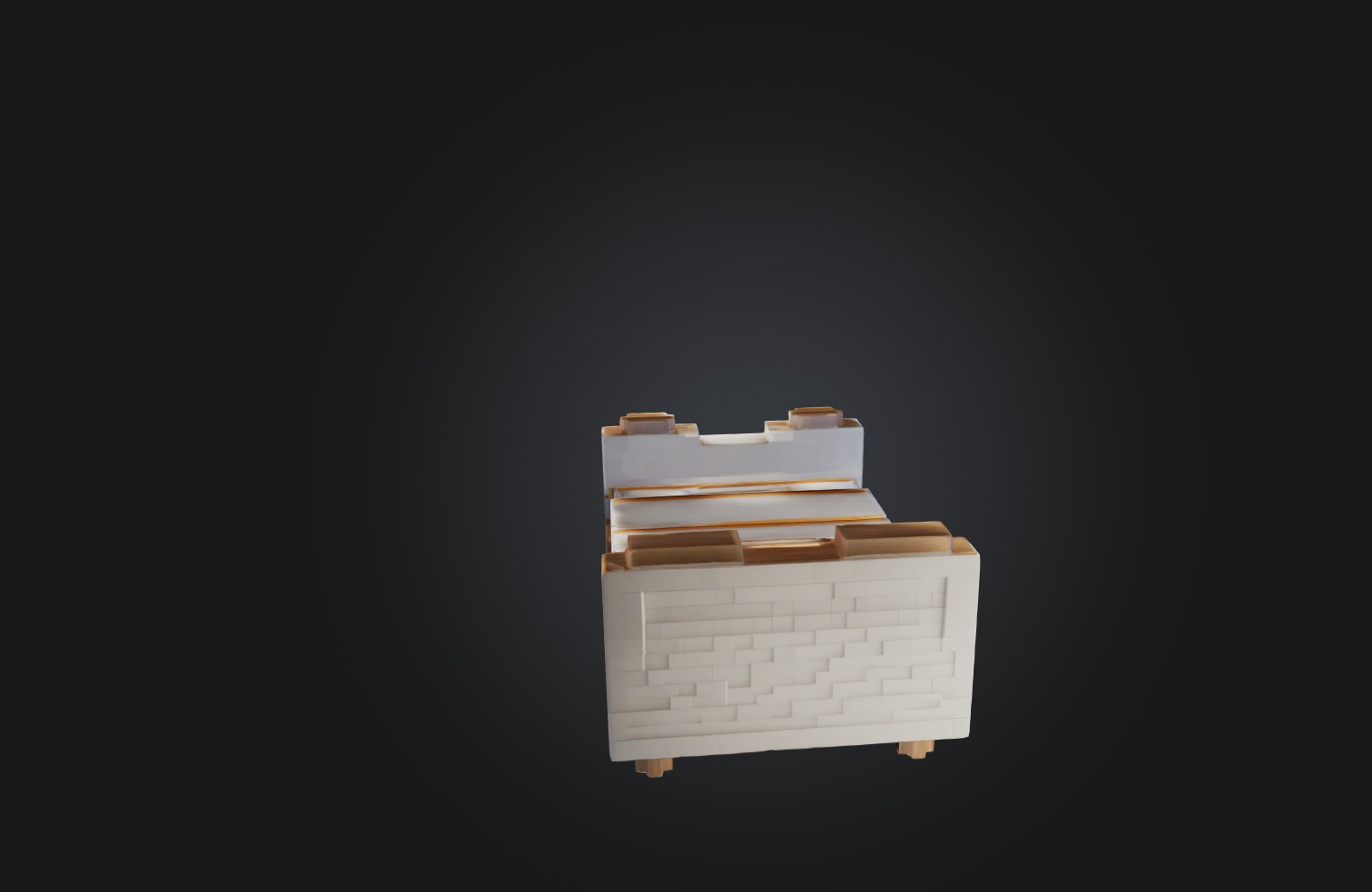 Voxel Bed Low-poly 3D model_6