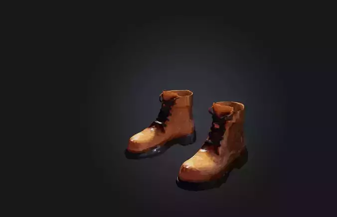 Voxel Boots Low-poly 3D model
