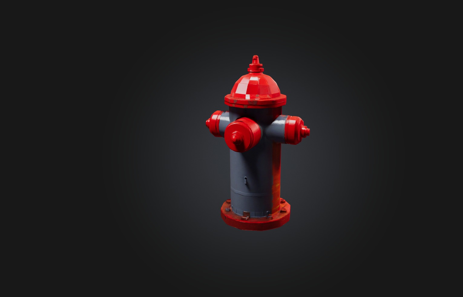 Voxel Fire Hydrant Low-poly 3D model_2