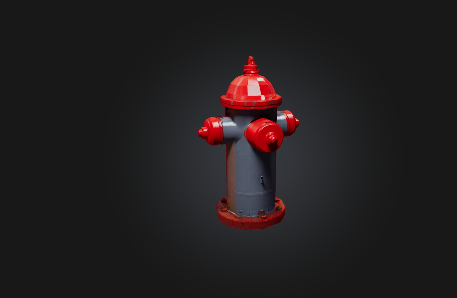 Voxel Fire Hydrant Low-poly 3D model_3
