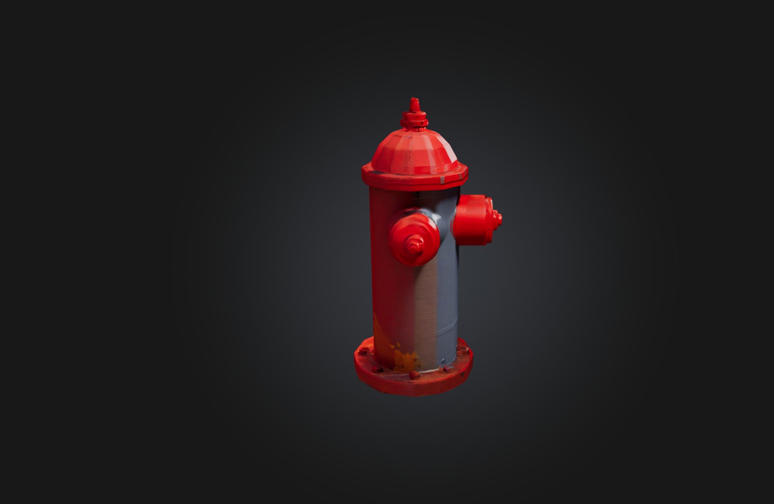 Voxel Fire Hydrant Low-poly 3D model_4