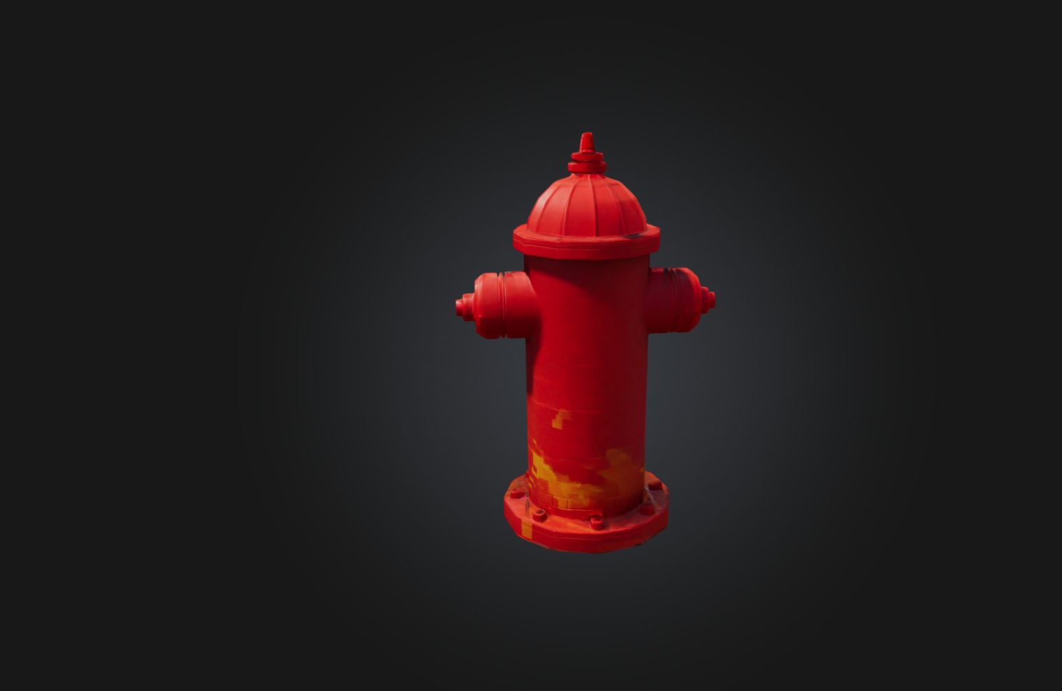 Voxel Fire Hydrant Low-poly 3D model_6