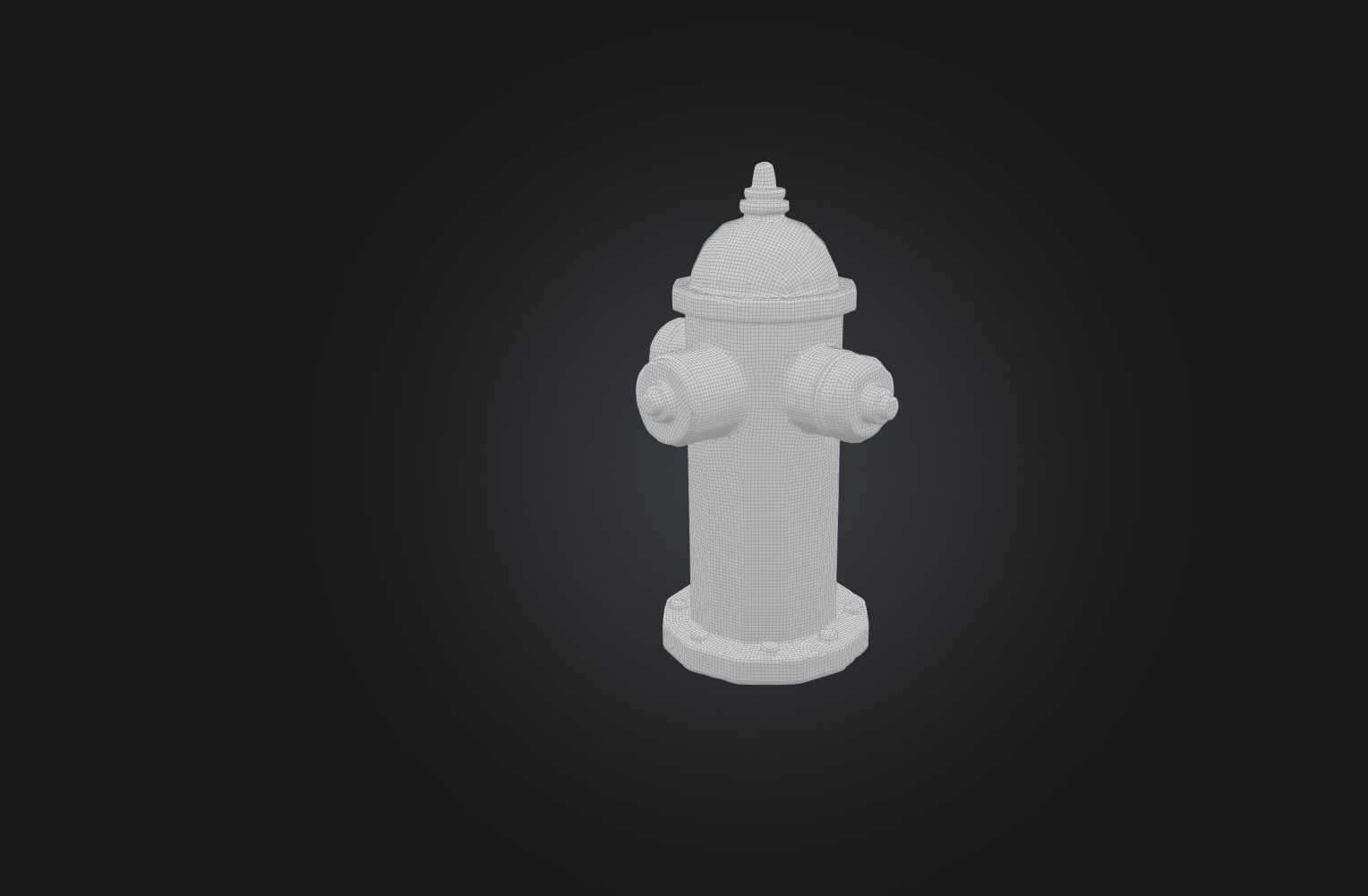 Voxel Fire Hydrant Low-poly 3D model_1