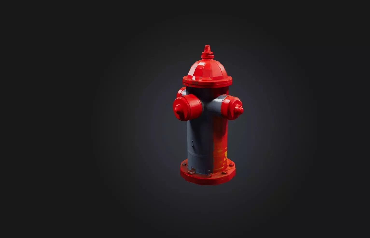 Voxel Fire Hydrant Low-poly 3D model_0