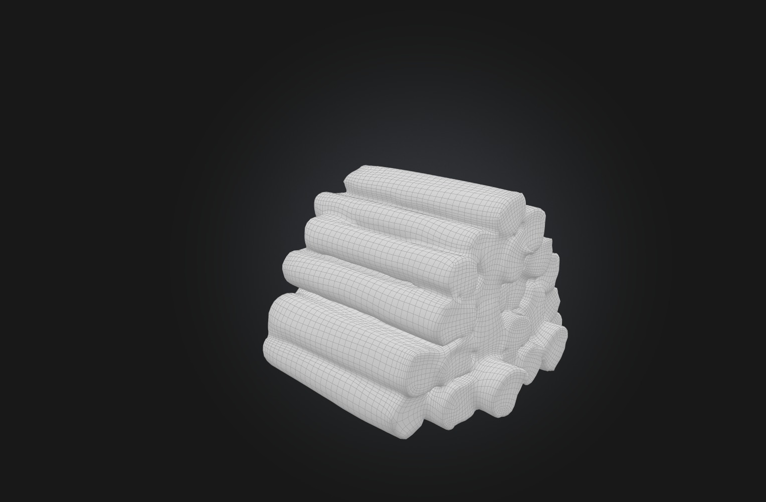 Voxel Firewood Low-poly 3D model_1