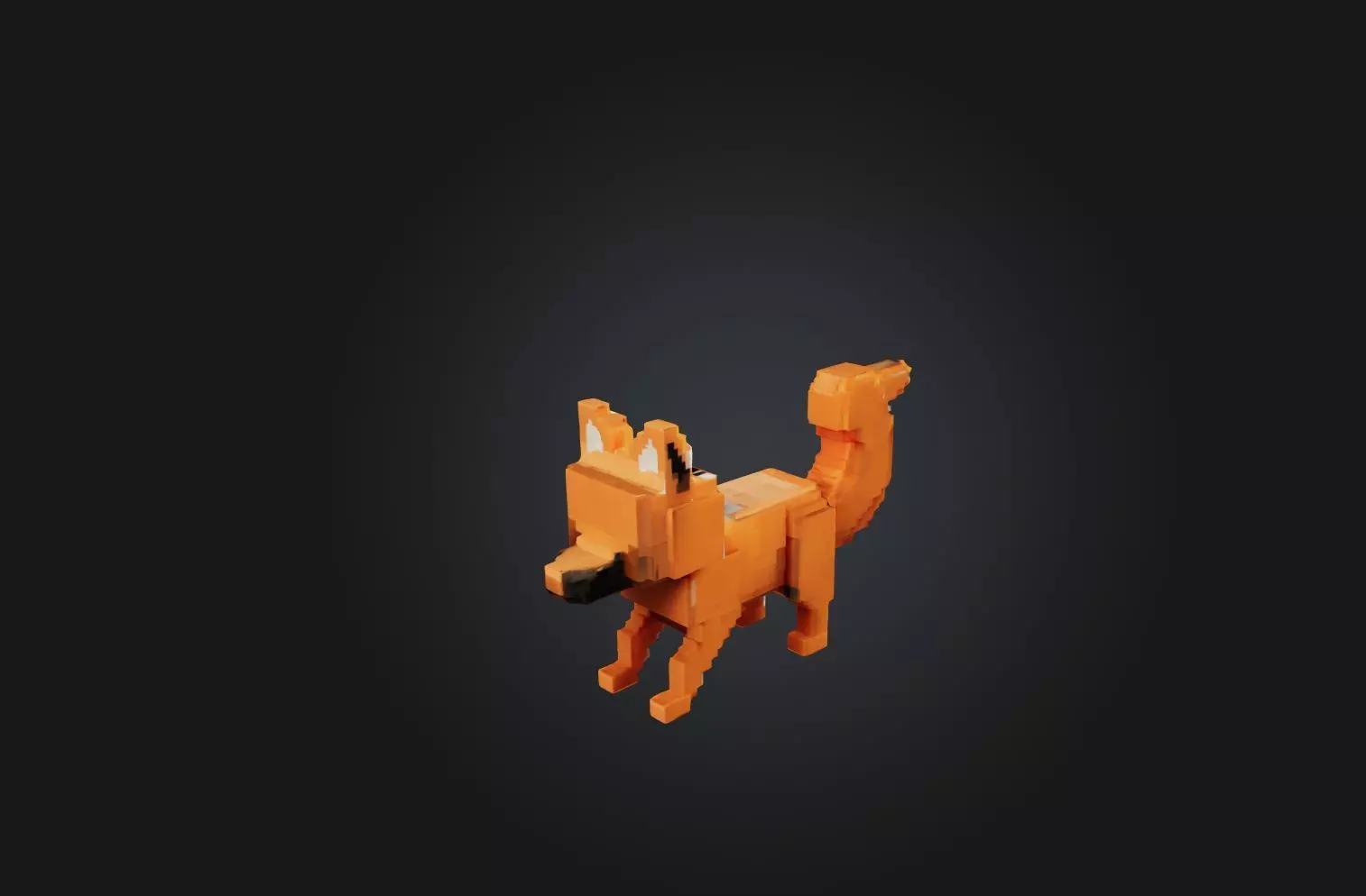 Voxel Fox Low-poly 3D model_0