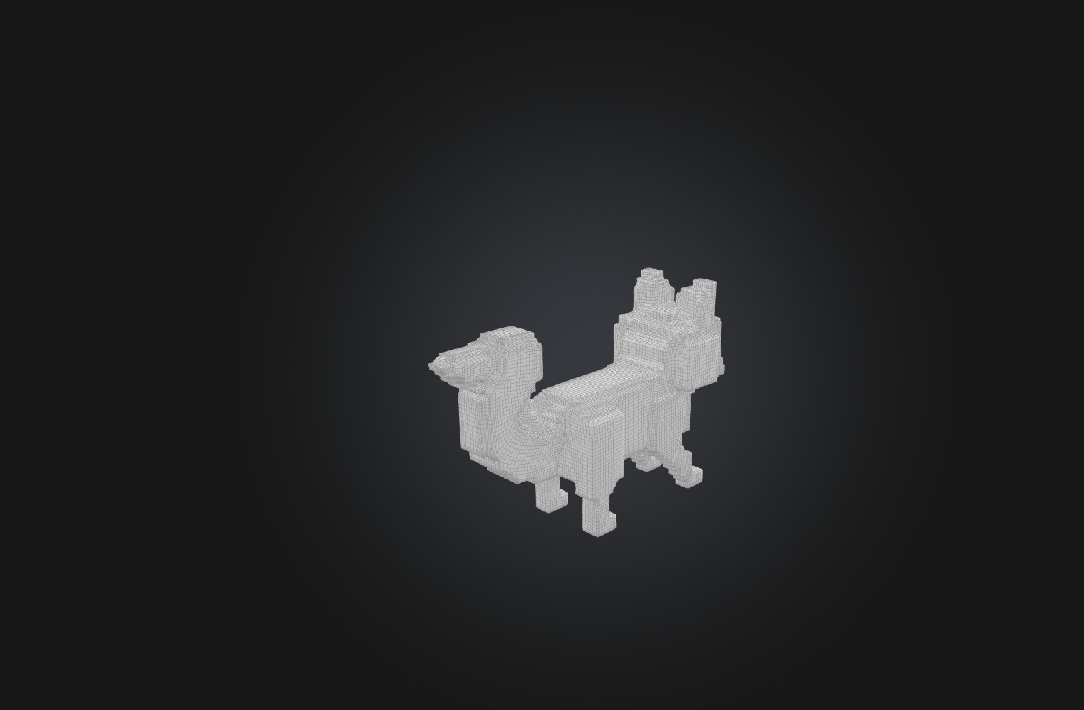 Voxel Fox Low-poly 3D model_1