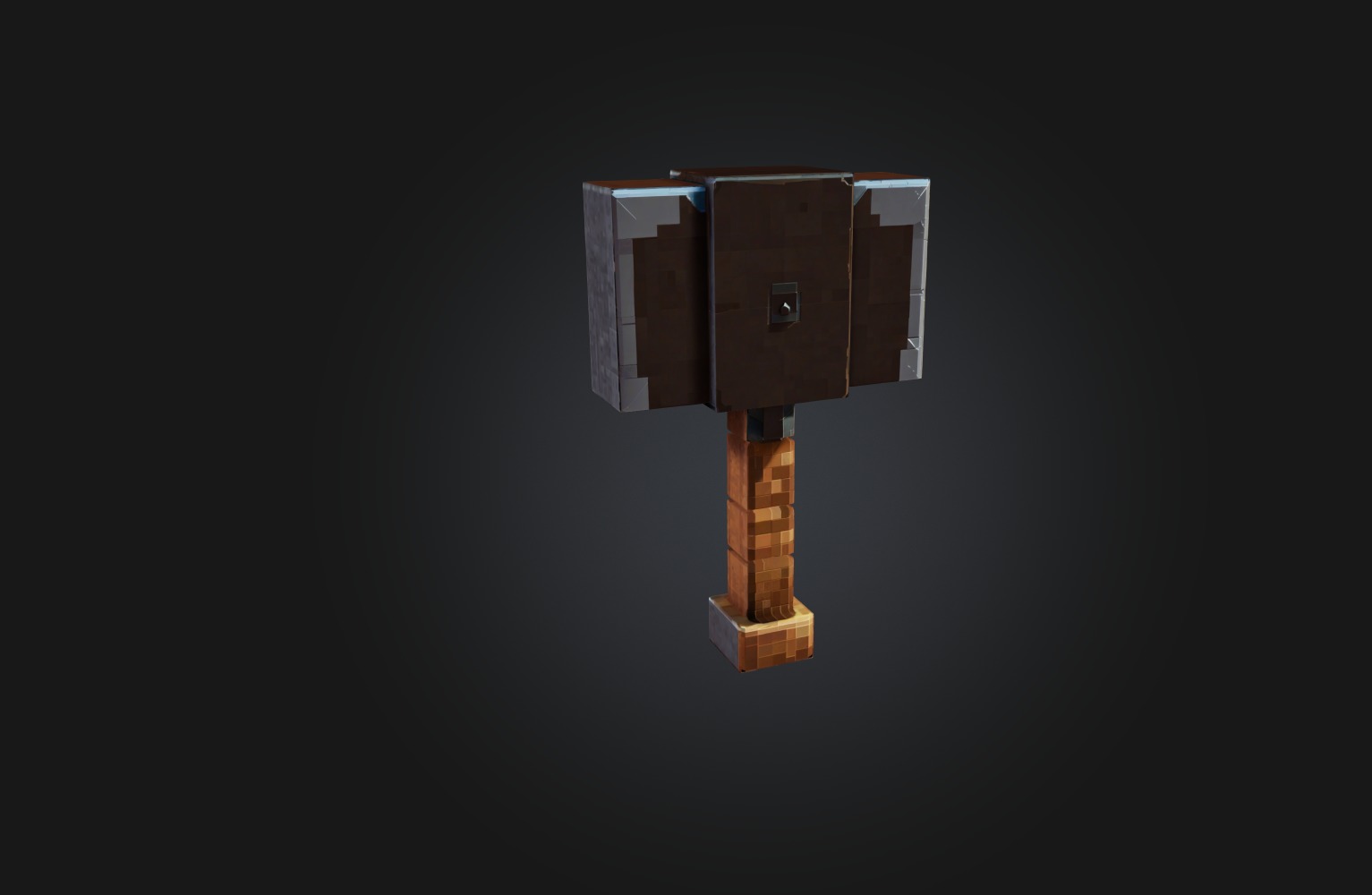 Voxel Hammer Low-poly 3D model_3