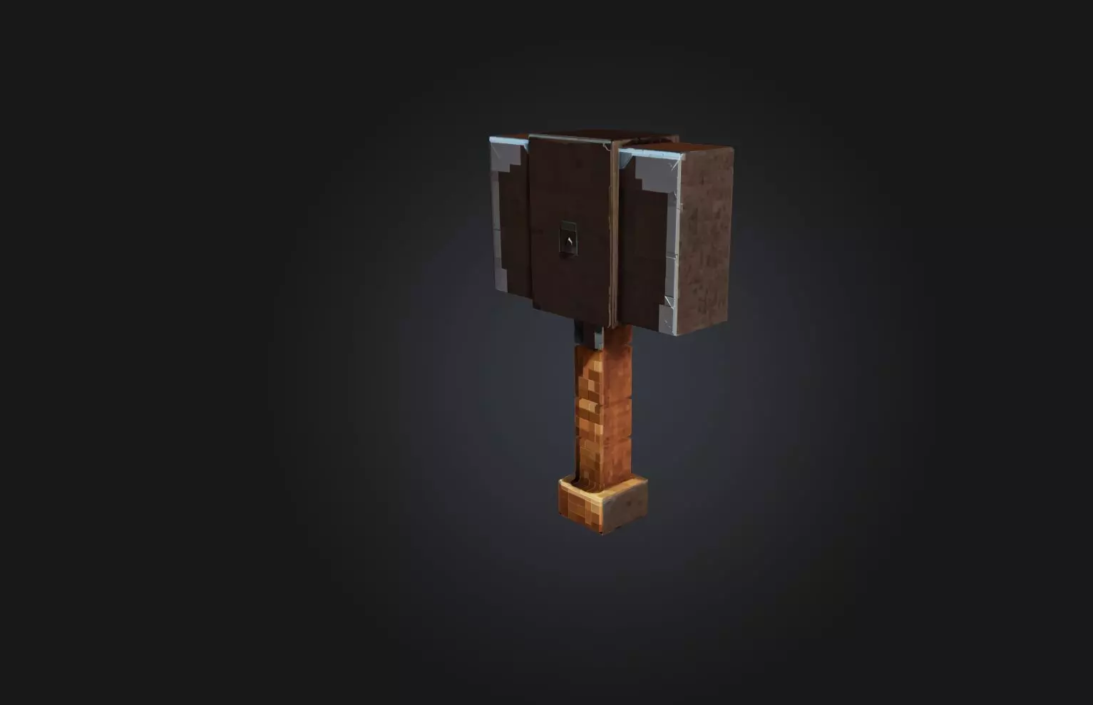 Voxel Hammer Low-poly 3D model_0