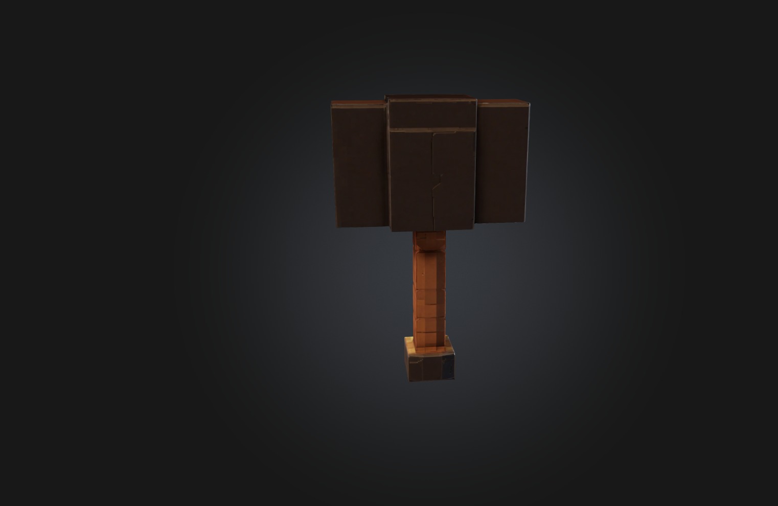 Voxel Hammer Low-poly 3D model_6
