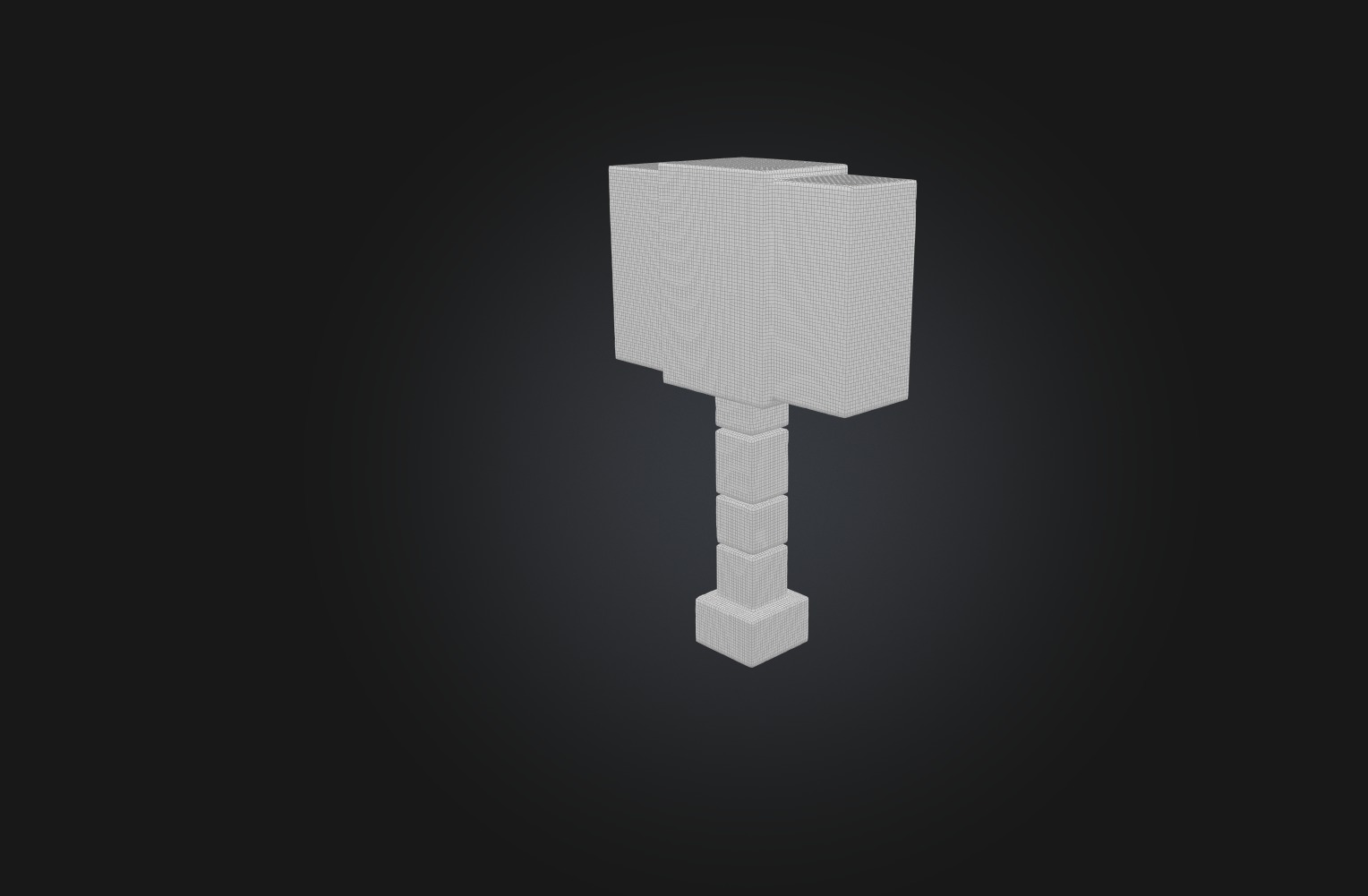 Voxel Hammer Low-poly 3D model_1