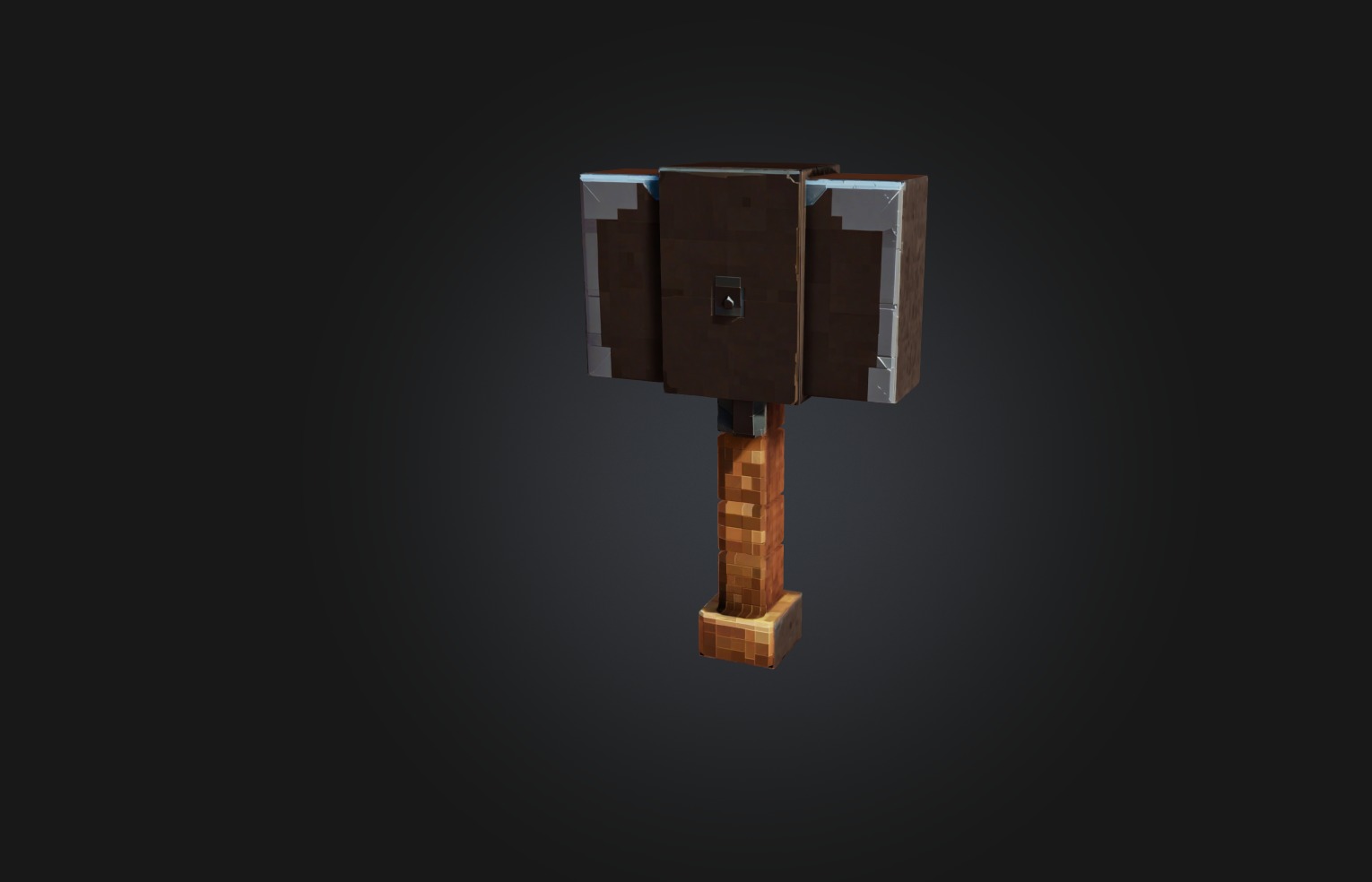 Voxel Hammer Low-poly 3D model_2