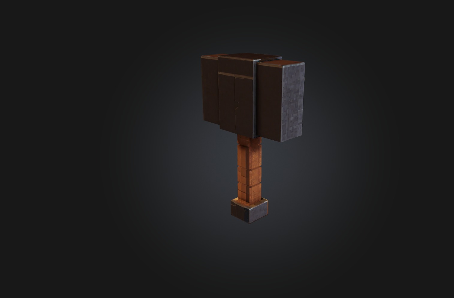Voxel Hammer Low-poly 3D model_5