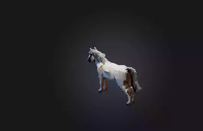Voxel Horse Low-poly 3D model