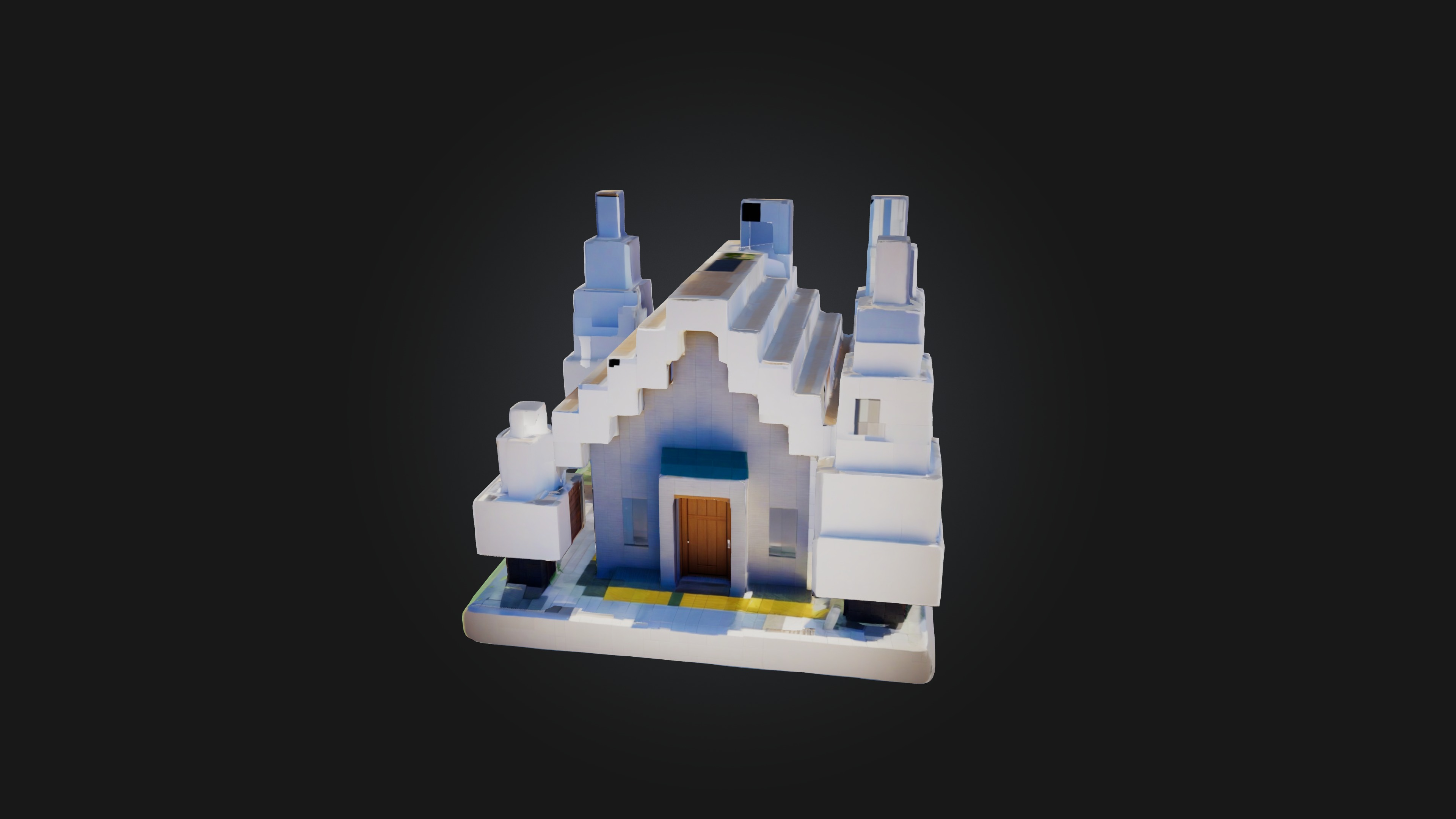 Voxel House Low-poly 3D model_6