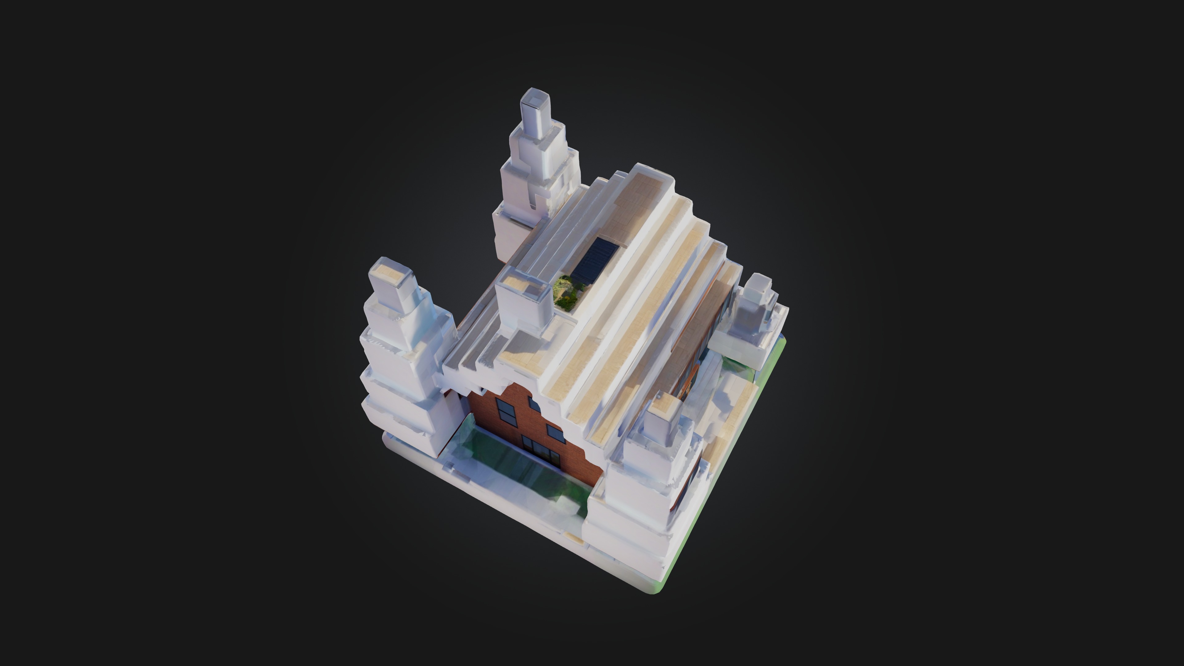 Voxel House Low-poly 3D model_5