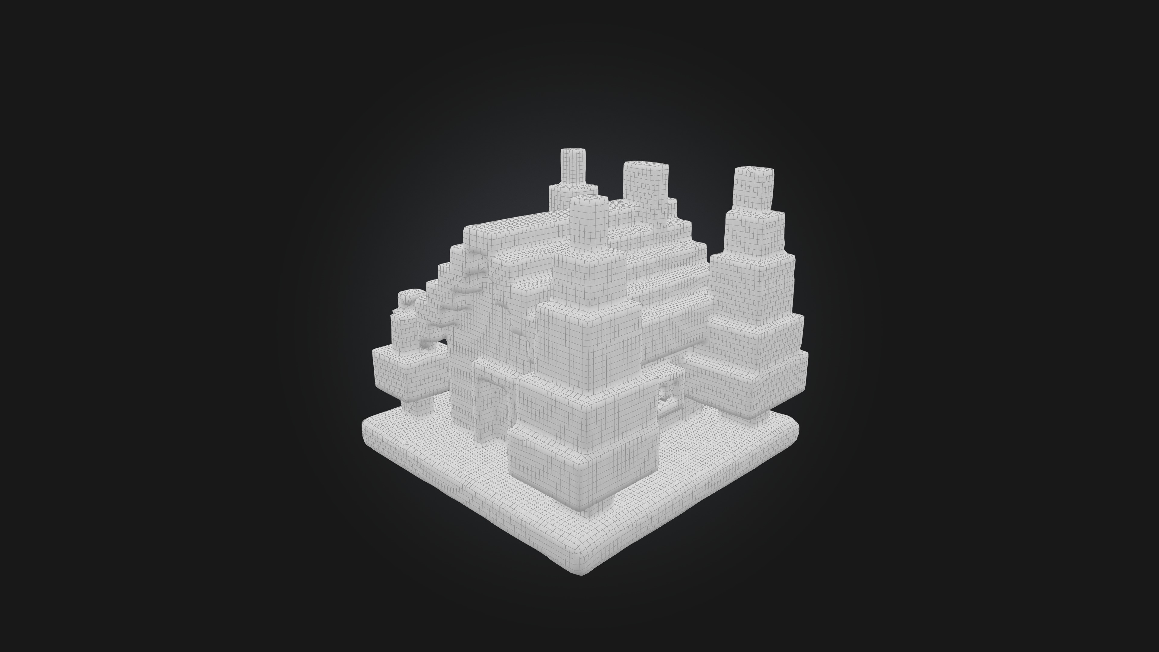 Voxel House Low-poly 3D model_1