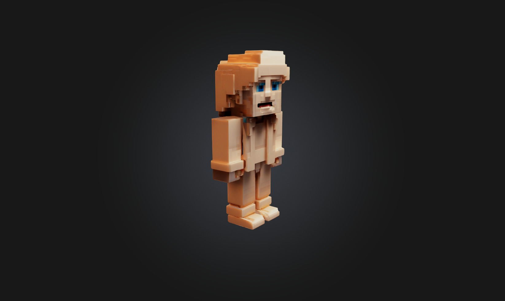 Voxel human Low-poly 3D model_4