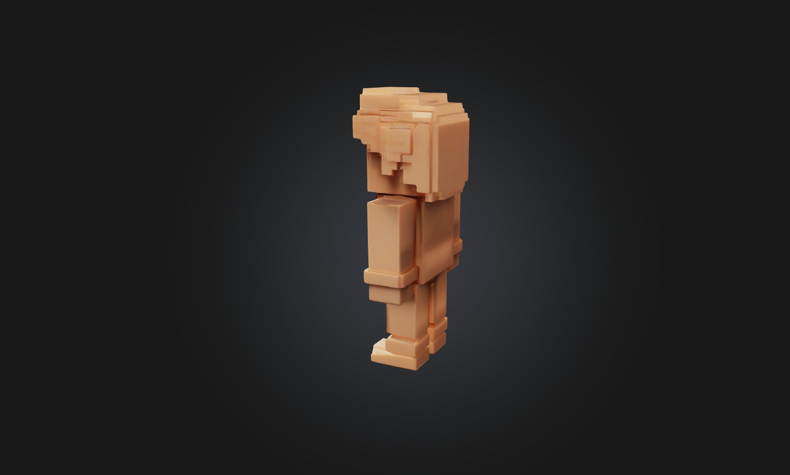 Voxel human Low-poly 3D model_6