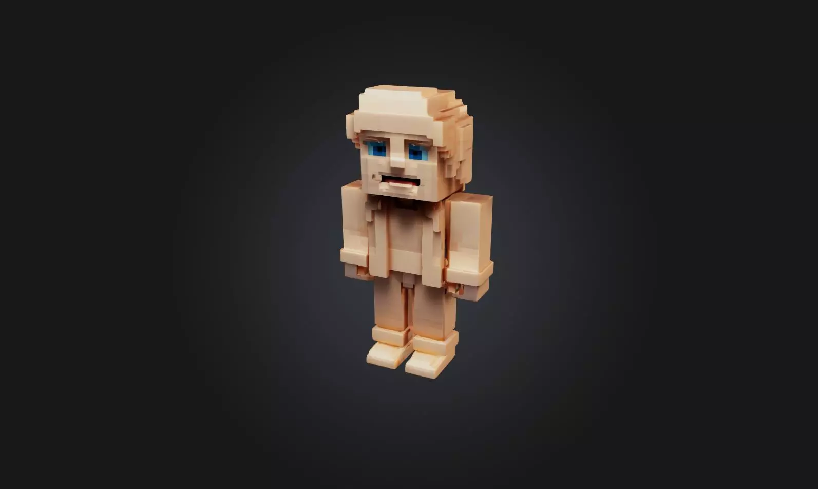 Voxel human Low-poly 3D model_0