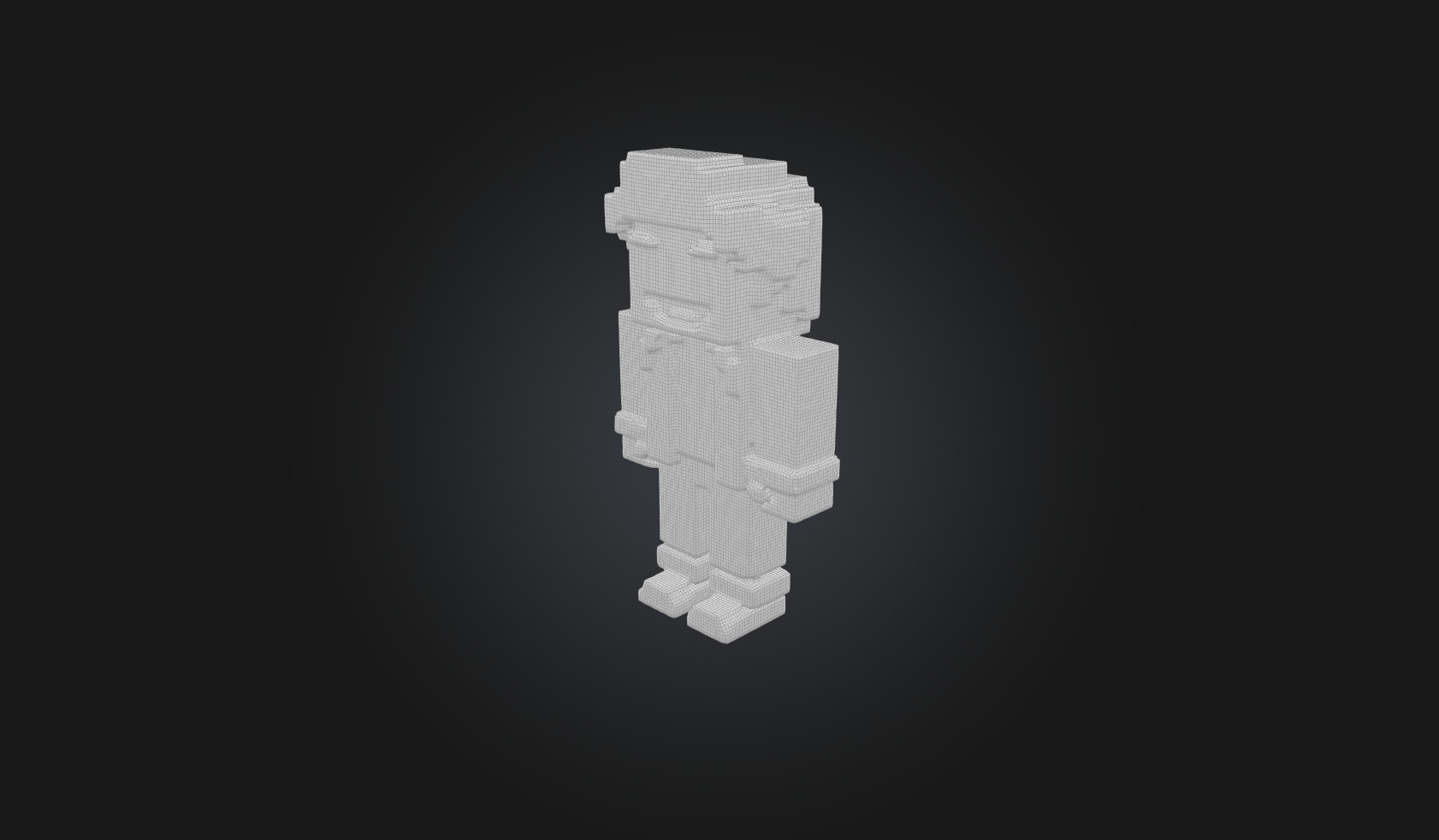 Voxel human Low-poly 3D model_2