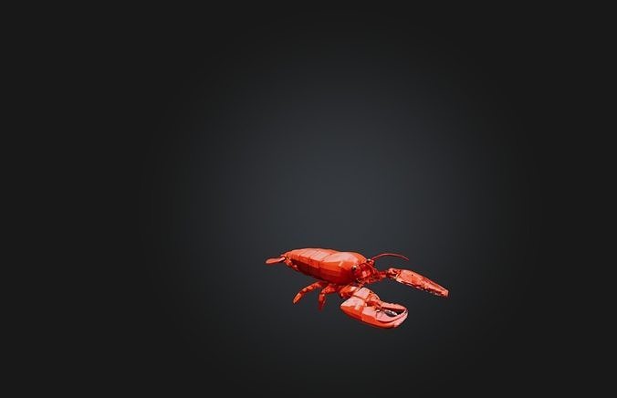 Voxel Lobster Low-poly 3D model