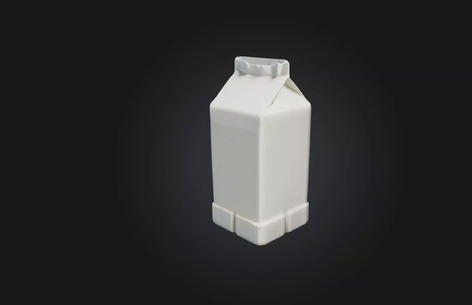 Voxel Milk Carton Low-poly 3D model_0