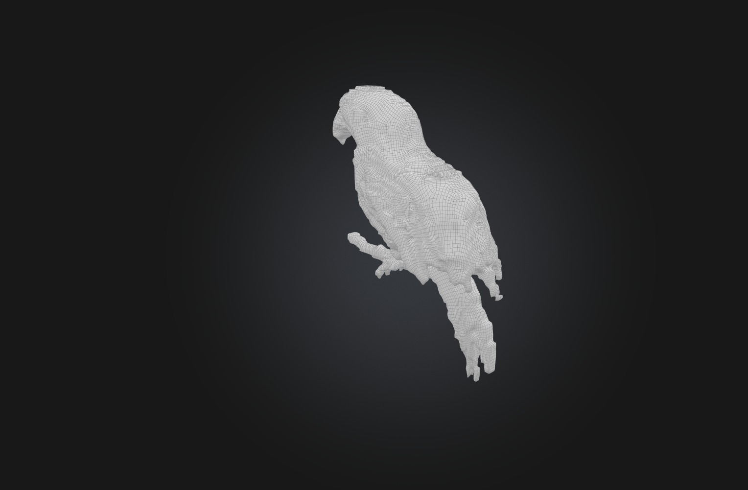 Voxel Parrot Low-poly 3D model_1