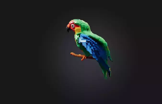Voxel Parrot