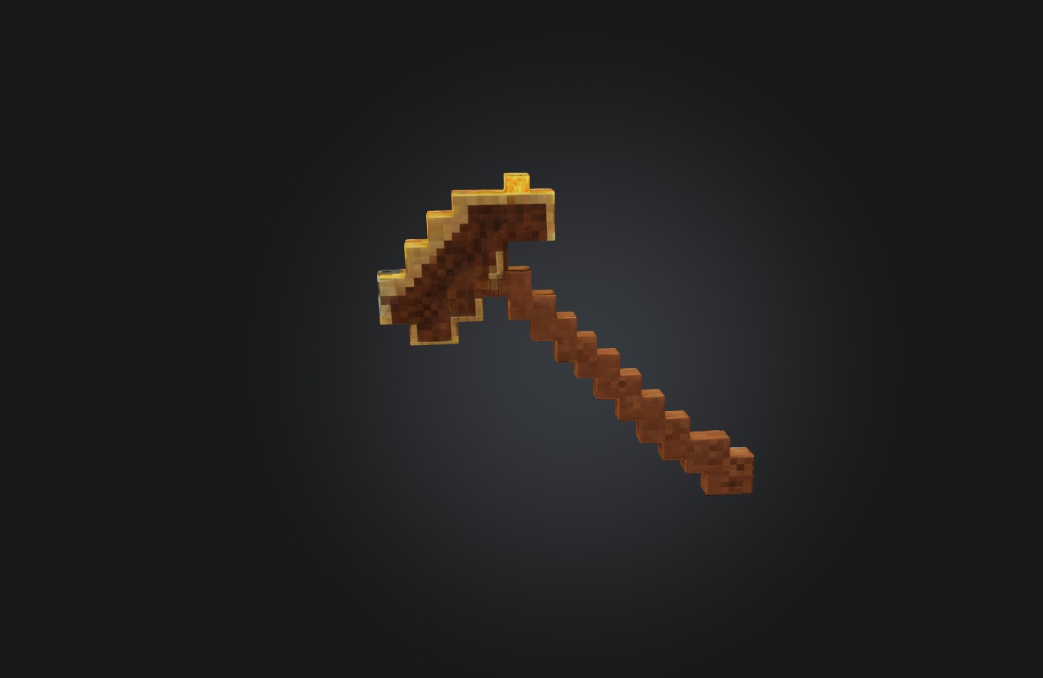 Voxel Pickaxe Low-poly 3D model_6