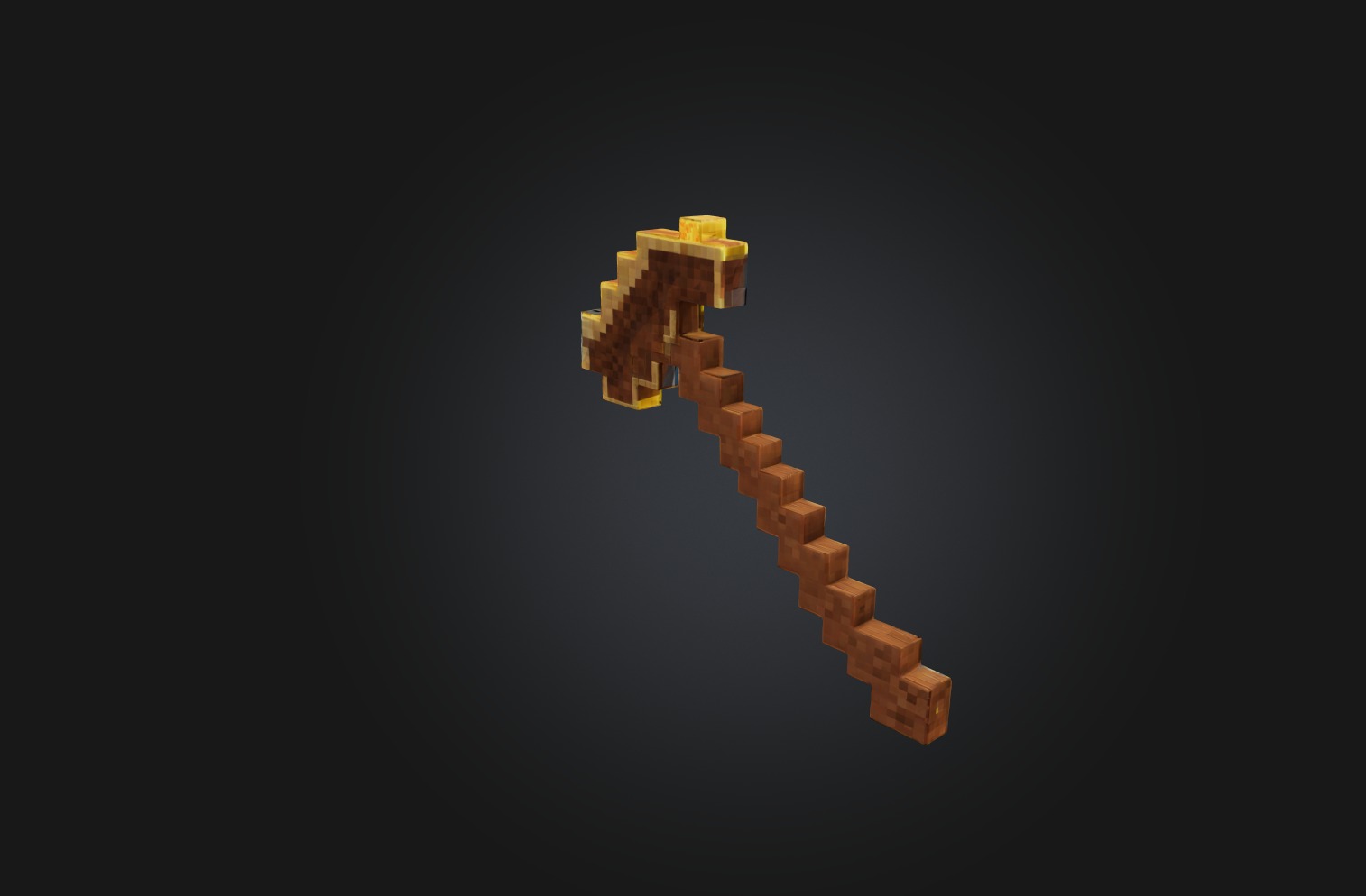 Voxel Pickaxe Low-poly 3D model_5