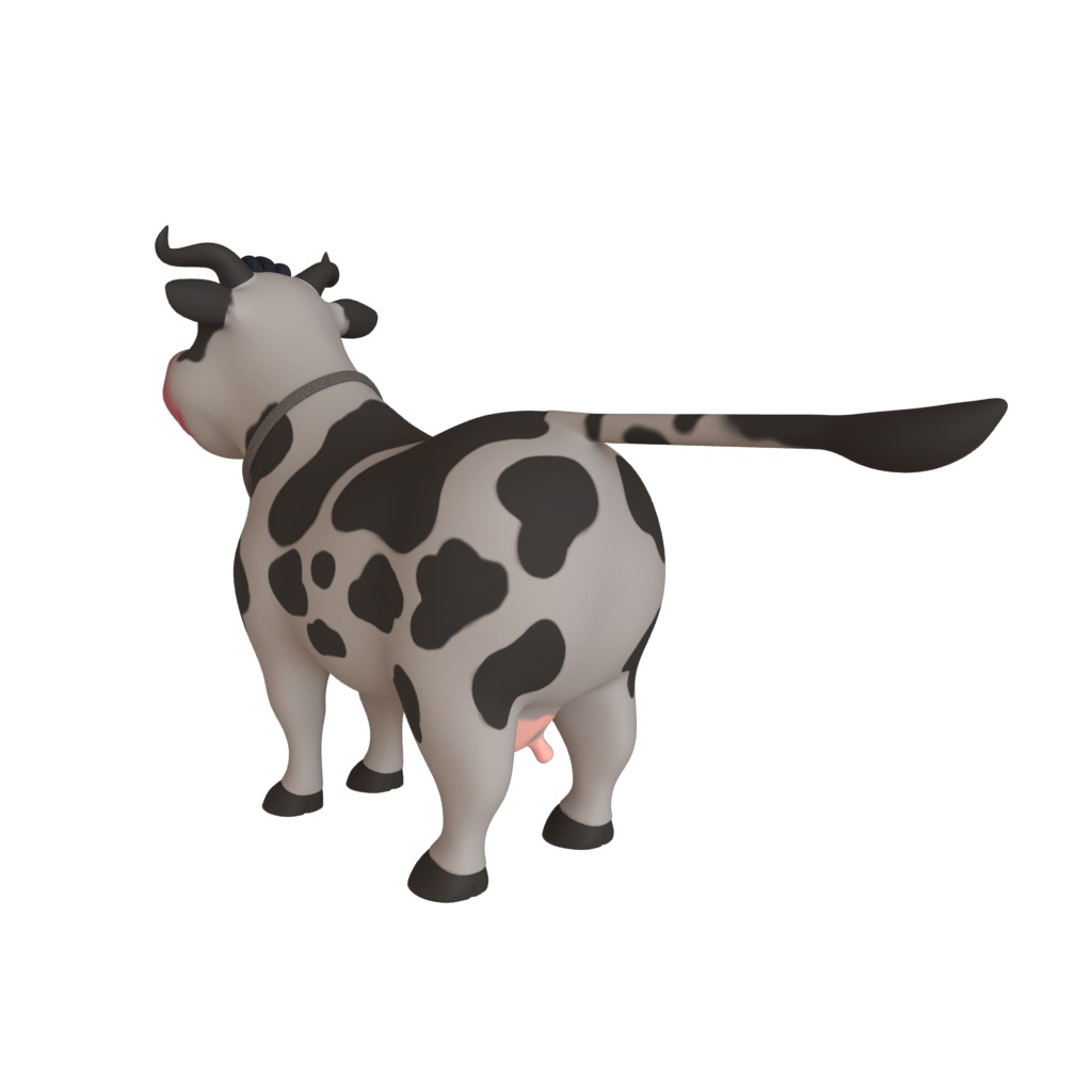 3D lowpoly cartoon cow rig Low-poly 3D model_5