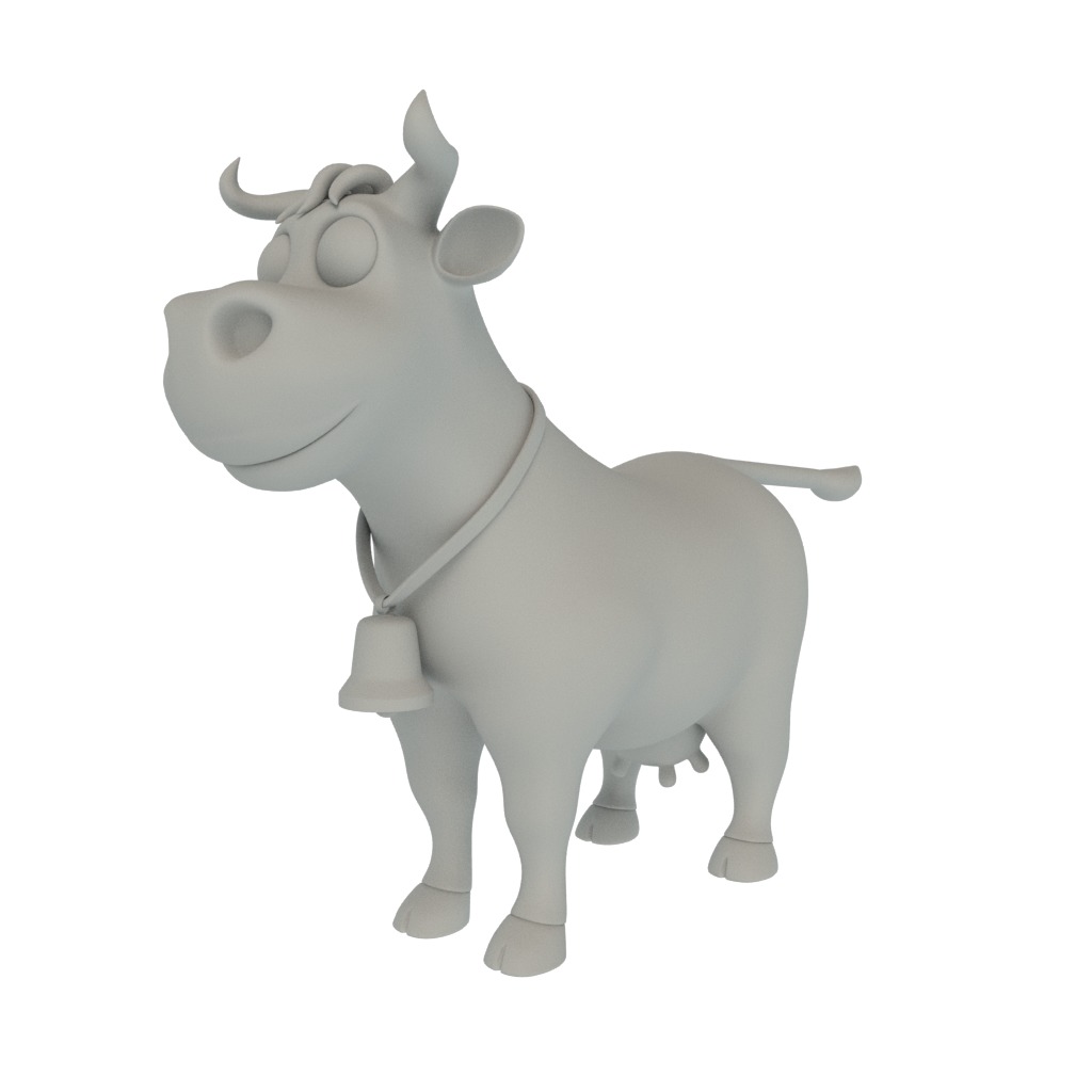 3D lowpoly cartoon cow rig Low-poly 3D model_2