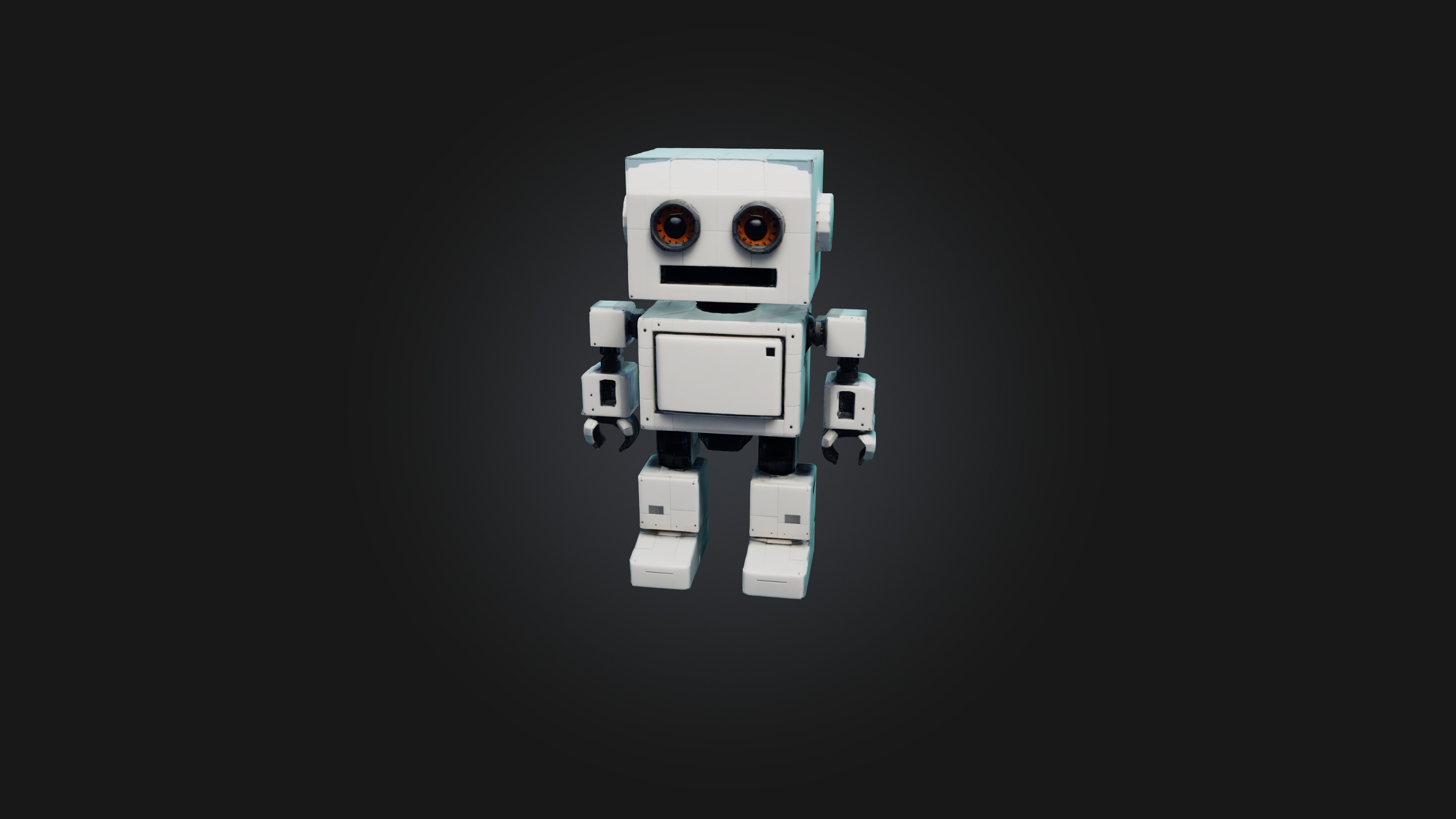 Voxel Robot Low-poly 3D model_6
