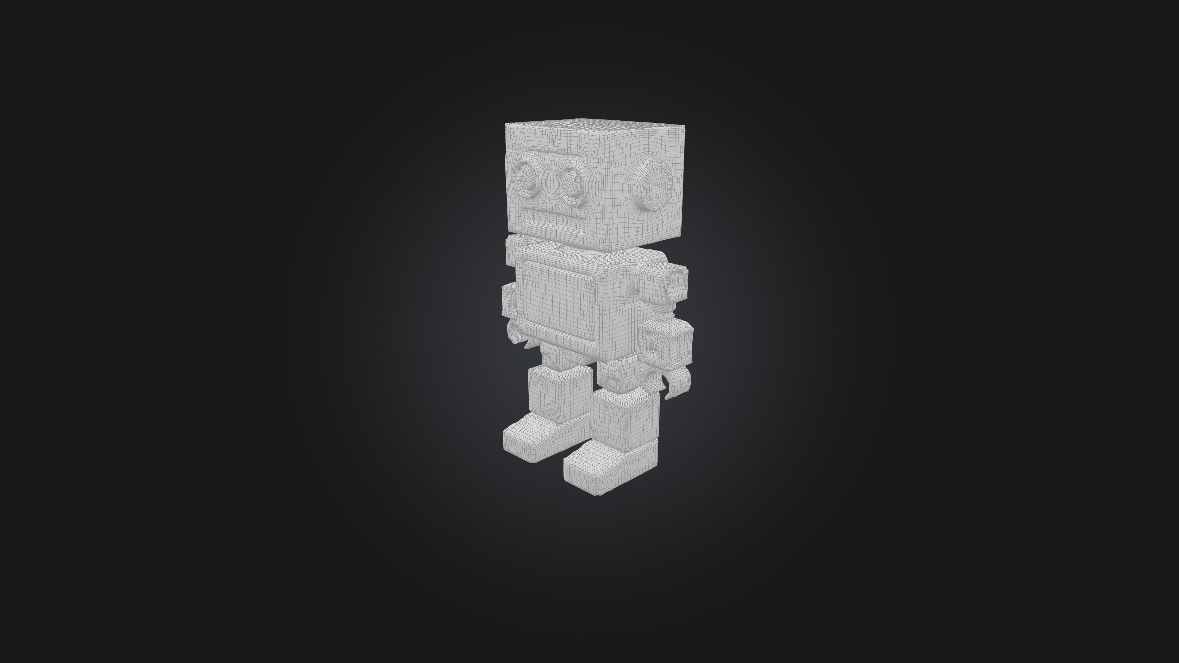 Voxel Robot Low-poly 3D model_1